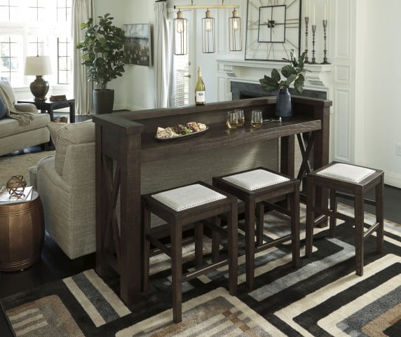 Hallishaw Dark Brown Counter Height Bar Stool From Ashley Coleman Furniture