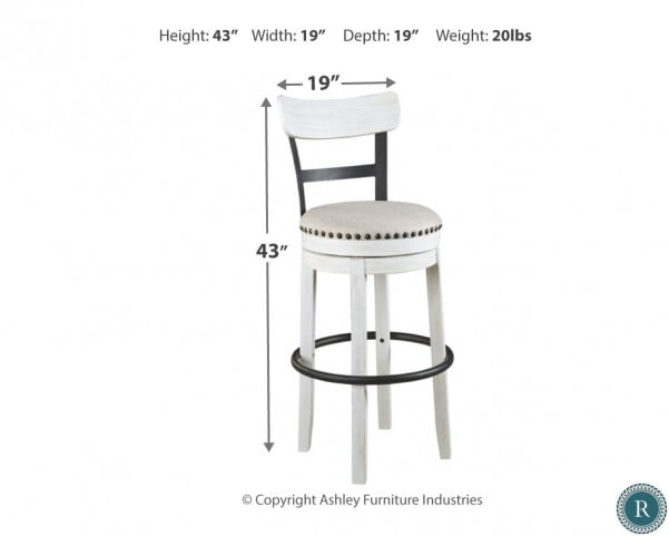 Valebeck Linen Tall Upholstered Swivel Barstool From Ashley Coleman Furniture