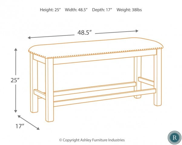 Moriville Beige Double Upholstered Bench from Ashley | Coleman Furniture