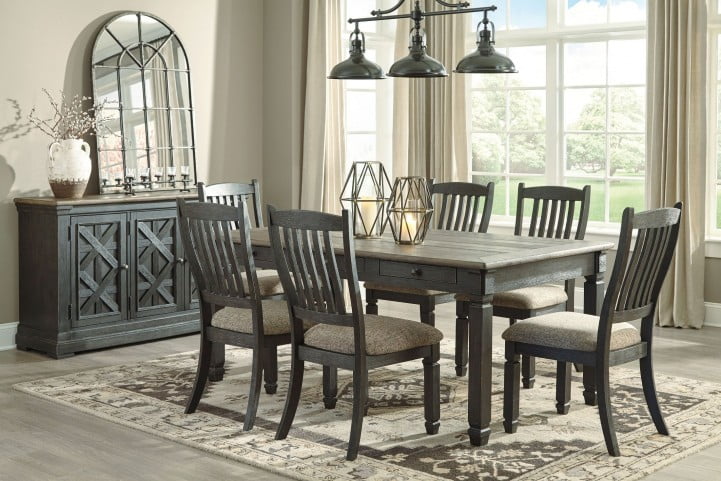 Tyler Creek Black And Gray Rectangular Dining Room Set