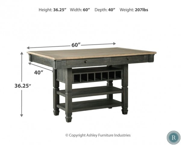 Tyler Creek Black and Gray Rectangular Counter Height ... (601 x 481 Pixel)