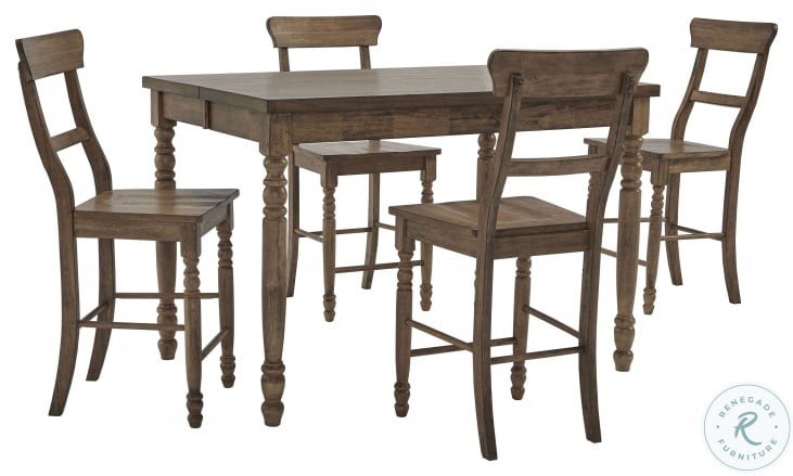 Savannah Court Antique Oak Extendable Counter Height Dining Room
