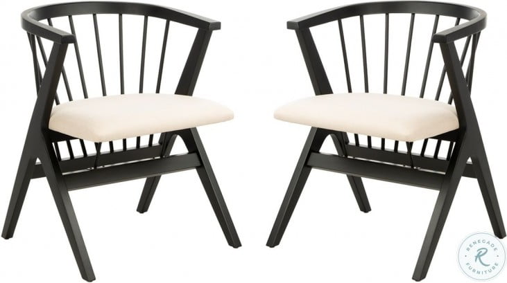 Noah Black And Beige Cushion Spindle Dining Chair Set Of 2 From Safavieh Coleman Furniture