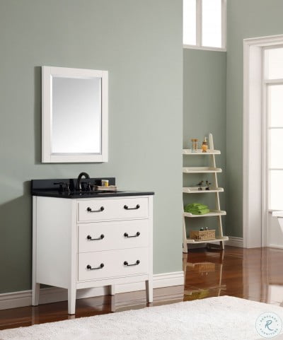 Avanity Delano 31 in Vanity Combo in White finish with Black Granite Top