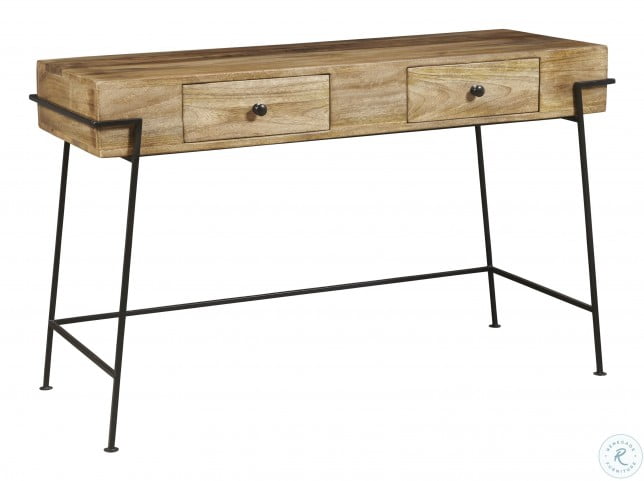 Black Warm Natural Wood Metal Writing Desk From Pulaski Coleman Furniture