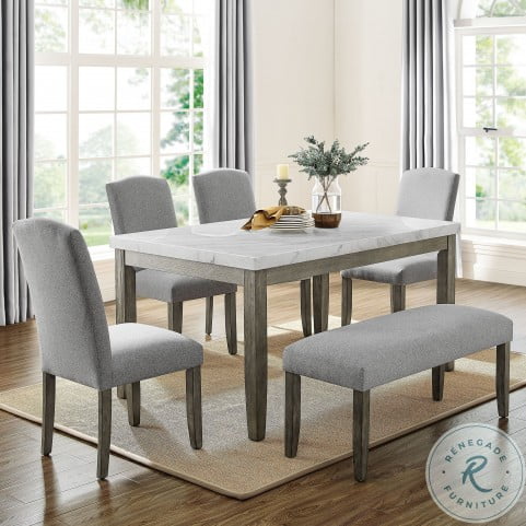 Emily White And Mossy Grey Dining Room Set from Steve ...