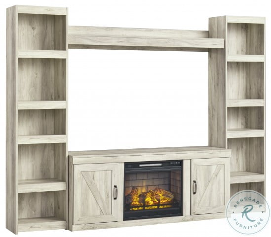Bellaby Whitewash Entertainment Wall With Fireplace From Ashley Coleman Furniture