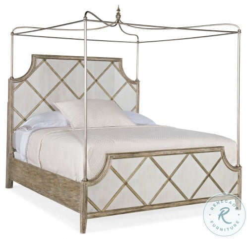 Sanctuary Light Wood Diamont Canopy Cal King Panel Bed From Hooker Coleman Furniture