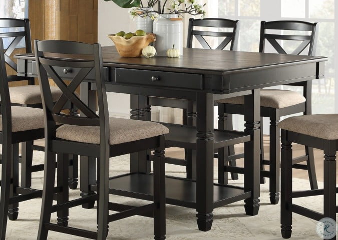 Baywater Natural And Black Counter Height Dining Room Set From Homelegance Coleman Furniture