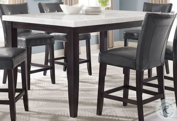 Francis White Marble Rectangular Counter Height Dining Table From Steve Silver Homegallerystore Com