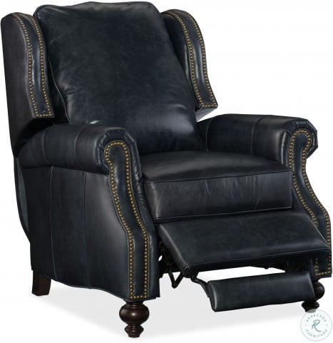 Drake Blue Leather Recliner From Hooker Coleman Furniture