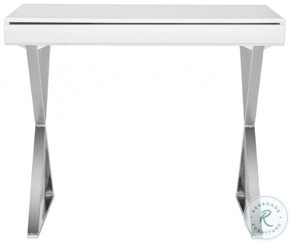 Gordon White And Chrome Home Office Set From Safavieh Coleman Furniture