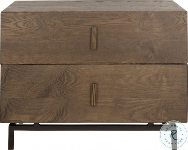Herschel Dark Brown And Black Lacquer Two Drawer Cabinet From Safavieh Coleman Furniture