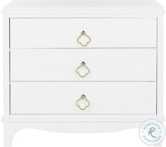Hannon White And Brass 3 Drawer Nightstand From Safavieh Coleman Furniture