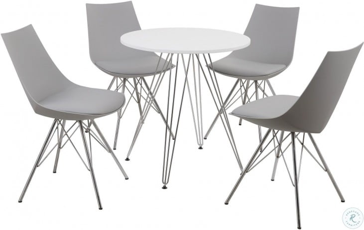 Audrey 27 5 Round White Top Dining Room Set