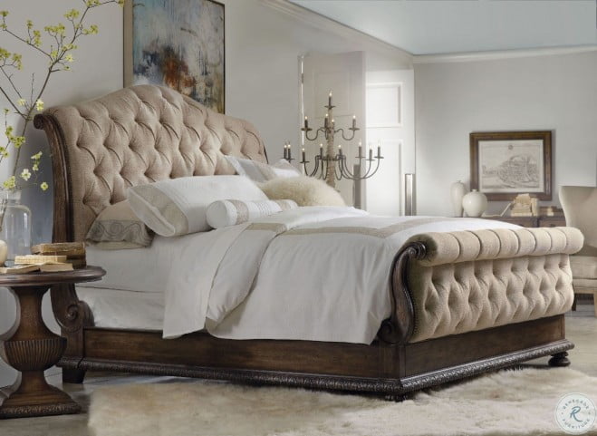 Rhapsody Beige Tufted King Upholstered Sleigh Bed From Hooker Coleman Furniture