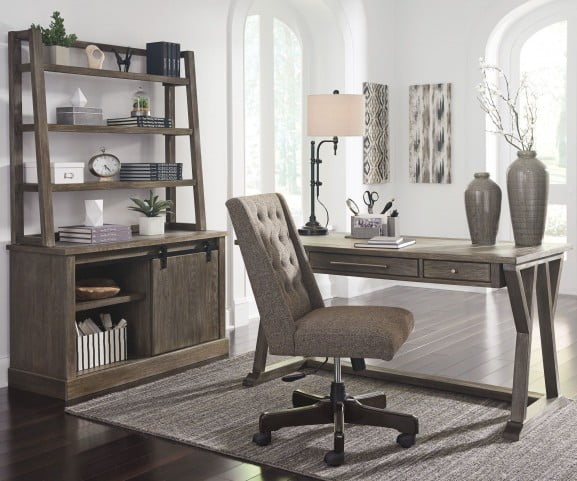 Luxenford Grayish Brown Home Office Large Leg Desk From Ashley Coleman Furniture