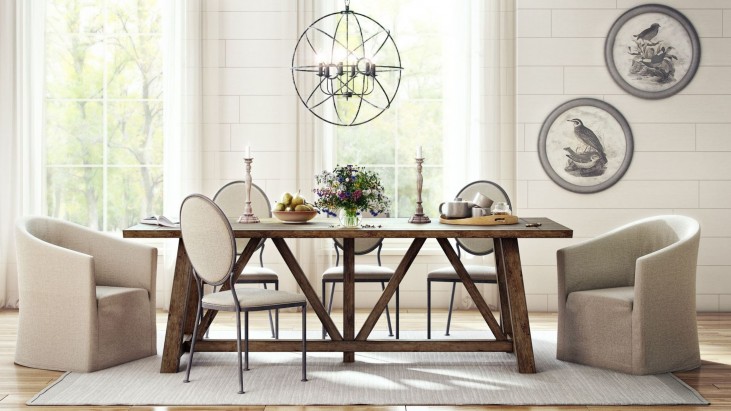 Modern Authentics Light Oak Trestle Dining Table From Pulaski Coleman Furniture