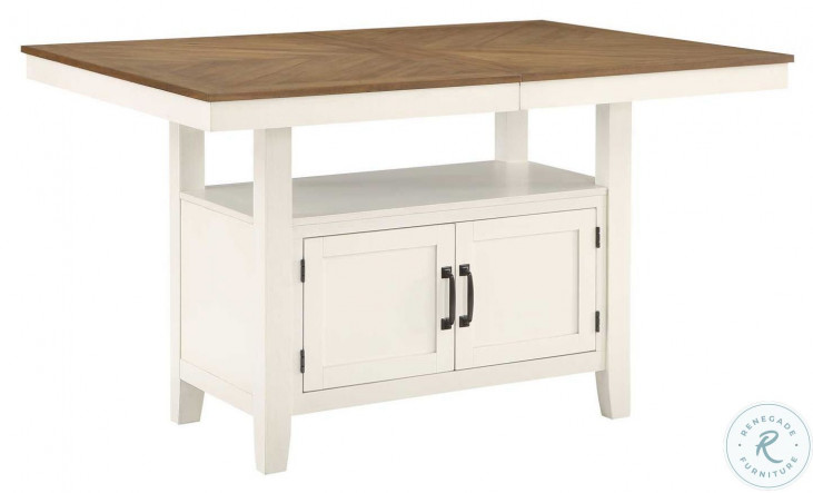 Hyland Two Tone Milk And Honey Extendable Counter Height Dining Table ...