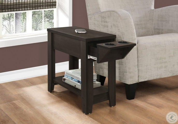 Cappuccino 24 Accent Table With Cup Holders From Monarch Coleman Furniture