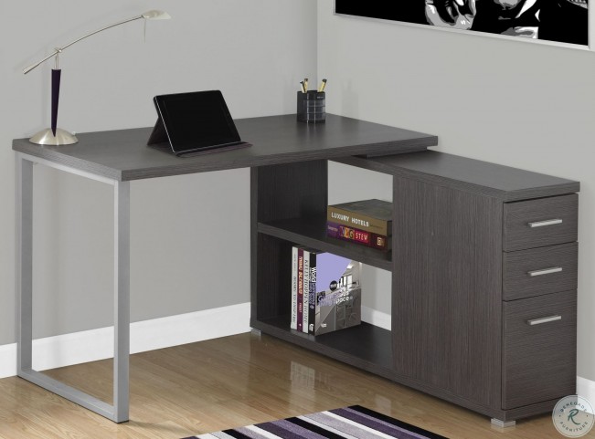 Gray LAF/RAF Computer Desk from Monarch | Coleman Furniture