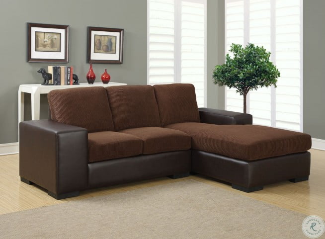 Dark Brown Corduroy Brown Sofa Sectional From Monarch 8200bb