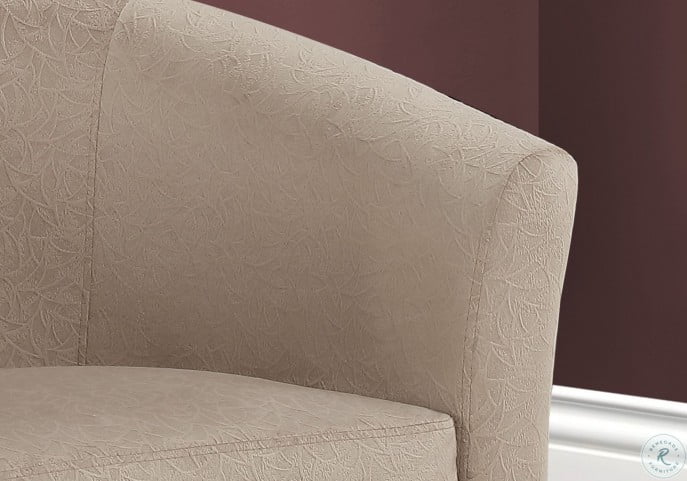 Taupe Floral Velvet Accent Chair With Ottoman from Monarch ...