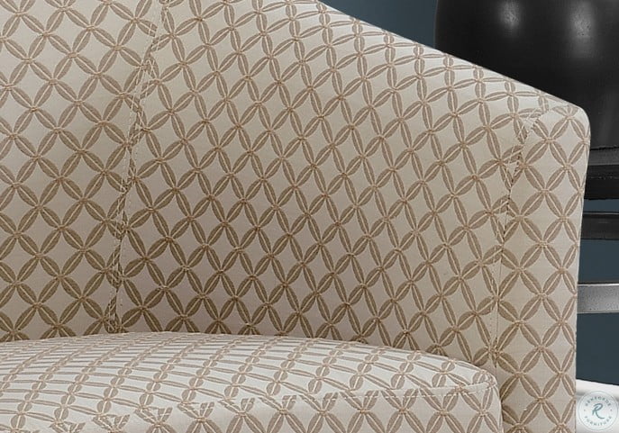 Dark Taupe Geometric Fabric Accent Chair With Ottoman from ...