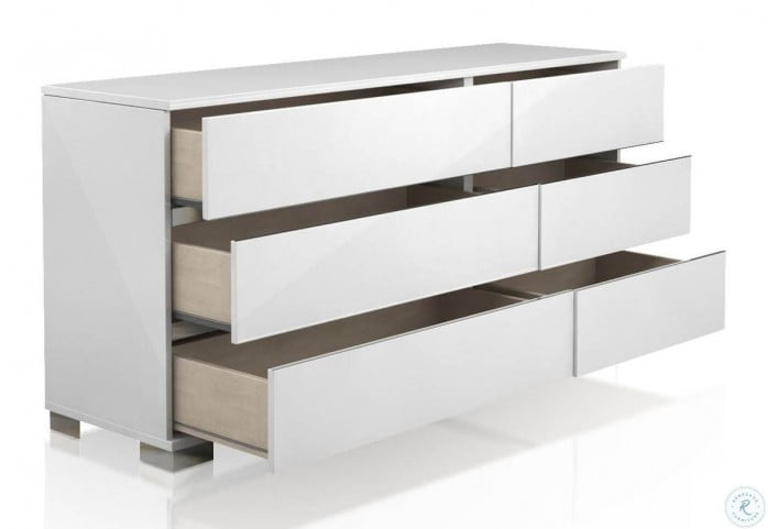 Vivente White High Gloss Icon Double Dresser From Orient Express Coleman Furniture