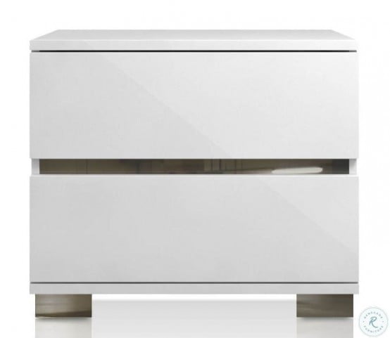 Vivente White High Gloss Icon Nightstand From Orient Express Coleman Furniture