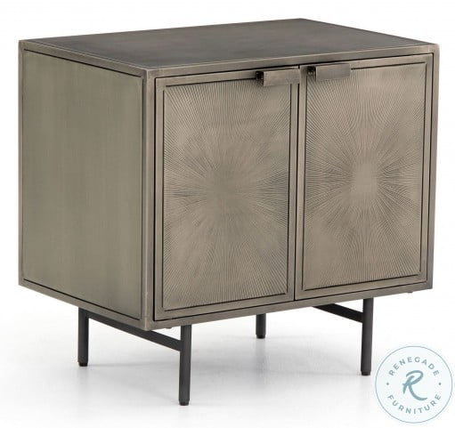 Element Sunburst Nickel Cabinet Nightstand From Fourhands Coleman Furniture