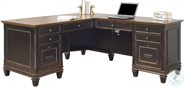 Hartford Distressed Black L Desk From Martin Furniture Coleman Furniture