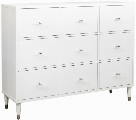 Modern White Nine Drawer Chest From Pulaski Furnitureetc Com