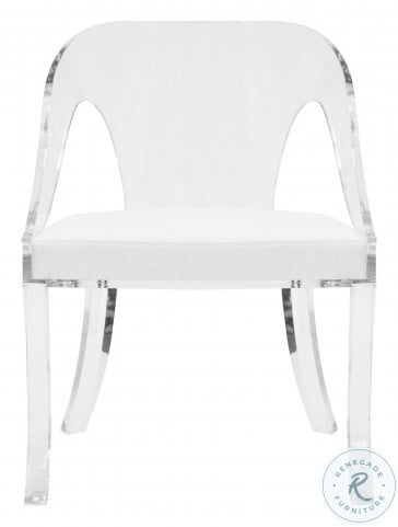 Jolie Acrylic And White Linen Round Back Chair From Worlds Away Coleman Furniture