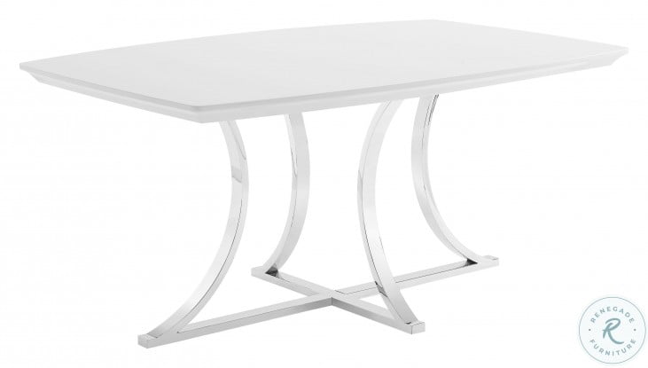 Krista White And Chrome Dining Table From Steve Silver Coleman Furniture