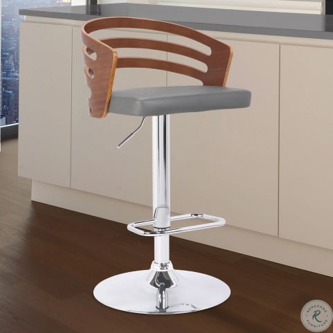 Adele Bar Stools, Adele Grey Adjustable Swivel Barstool From Armen Living Coleman Furniture