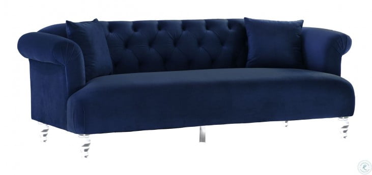 Elegance Blue Velvet Sofa From Armen Living Coleman Furniture