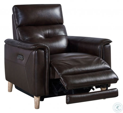 Gala Dark Brown Genuine Leather Chair From Armen Living Coleman Furniture