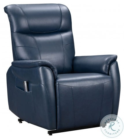 navy blue leather swivel chair