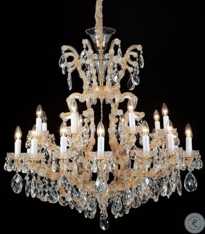 La Scala Cognac Glass Gold 25 Light Chandelier From Aico Coleman Furniture