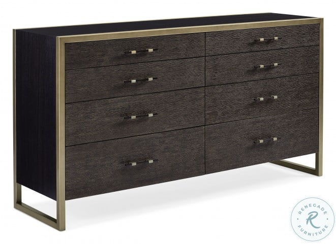 Caracole Modern Black Stained Ash And Cerused Oak Remix Double Dresser From Caracole Coleman Furniture