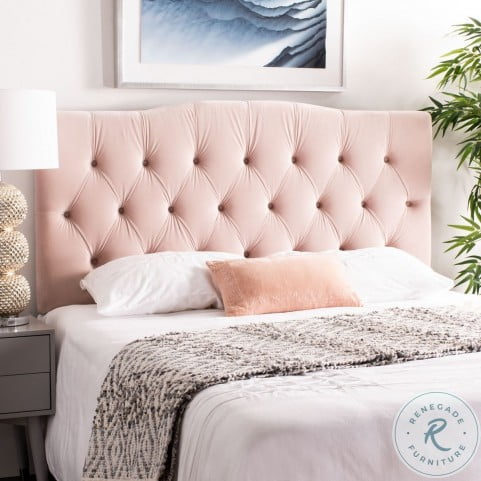 Axel Pink Linen Tufted Queen Headboard from Safavieh | Coleman Furniture