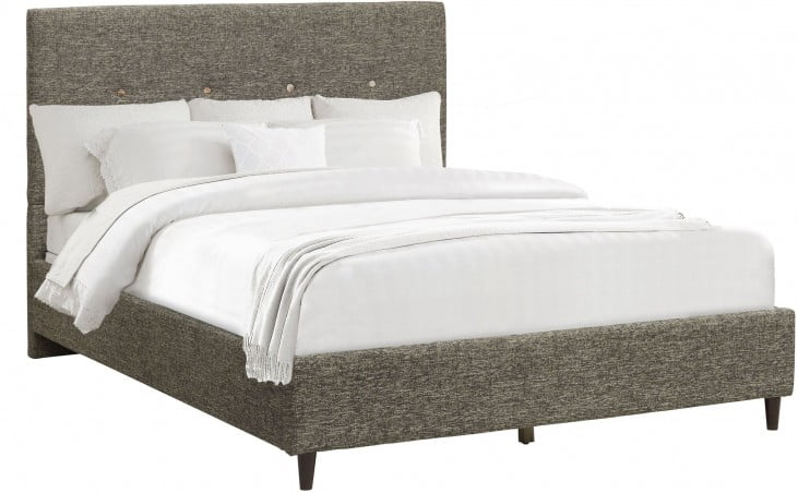 Grey Mid Century Modern Upholstered Queen Upholstered Platform Bed From Pulaski Coleman Furniture
