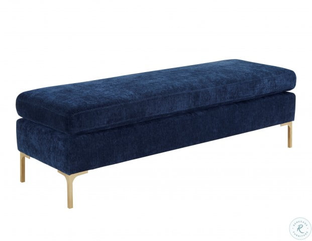 Delilah Navy Textured Velvet Bench From Tov Furniture O93 Coleman Furniture