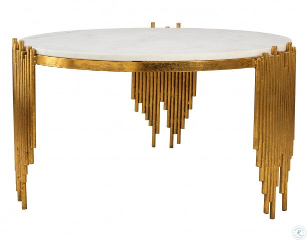 Waterfall White Marble Cocktail Table from TOV | Coleman Furniture
