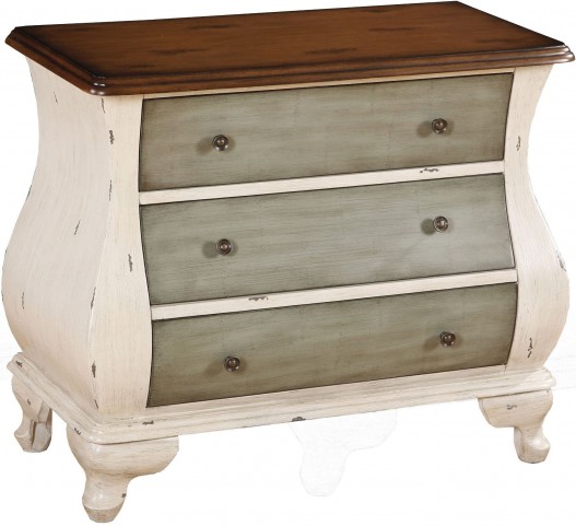 Small Space Painted Coastal Inspired Accent Bombe Chest From