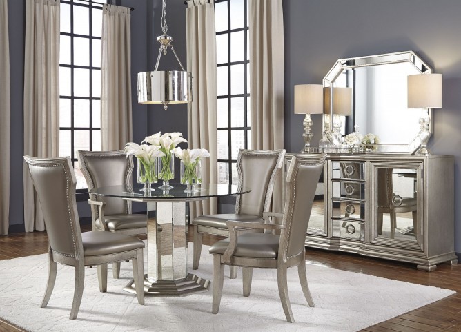 Couture Silver Round Pedestal Dining Room Set from Pulaski ... (668 x 481 Pixel)