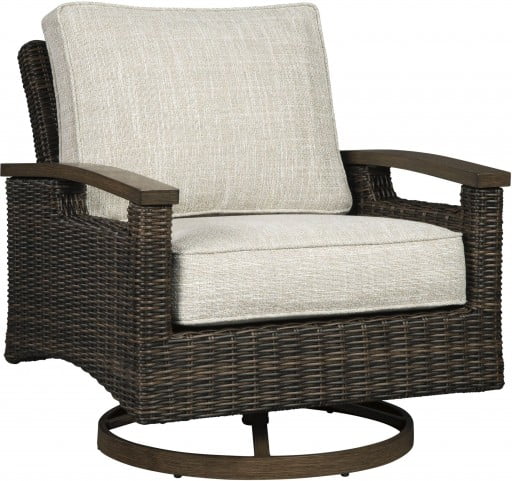 Paradise Trail Medium Brown Outdoor Swivel Lounge Chair Set Of 2 From Ashley Coleman Furniture