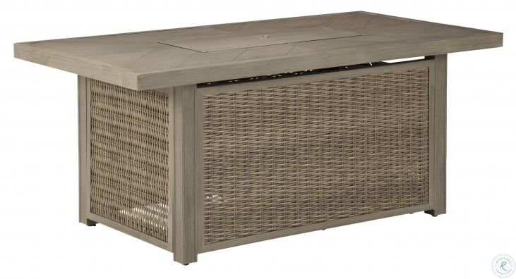 Beachcroft Beige Outdoor Rectangular Fire Pit Table From Ashley Coleman Furniture