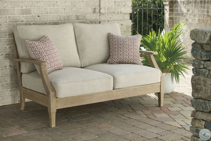 Clare View Beige Outdoor Loveseat With Cushion From Ashley Coleman Furniture